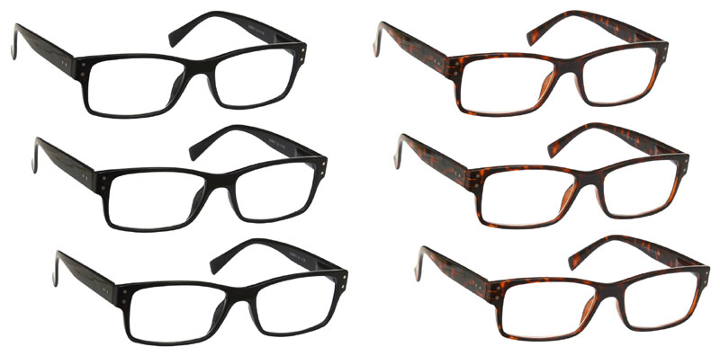 3 Packs Mens Large Designer Style Reading Glasses Spring Hinges UV Reader RRR11